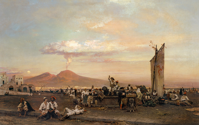 Quayside at Naples von Oswald Achenbach