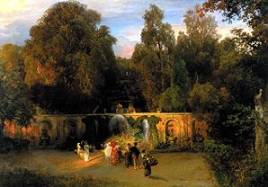 Im Park der Villa Torlonia. von Oswald Achenbach
