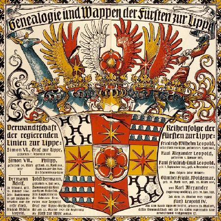 Genealogie und Wappen der Fürsten zu Lippe