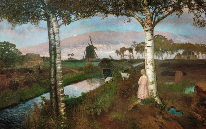 Mondaufgang im Moor von Otto Modersohn