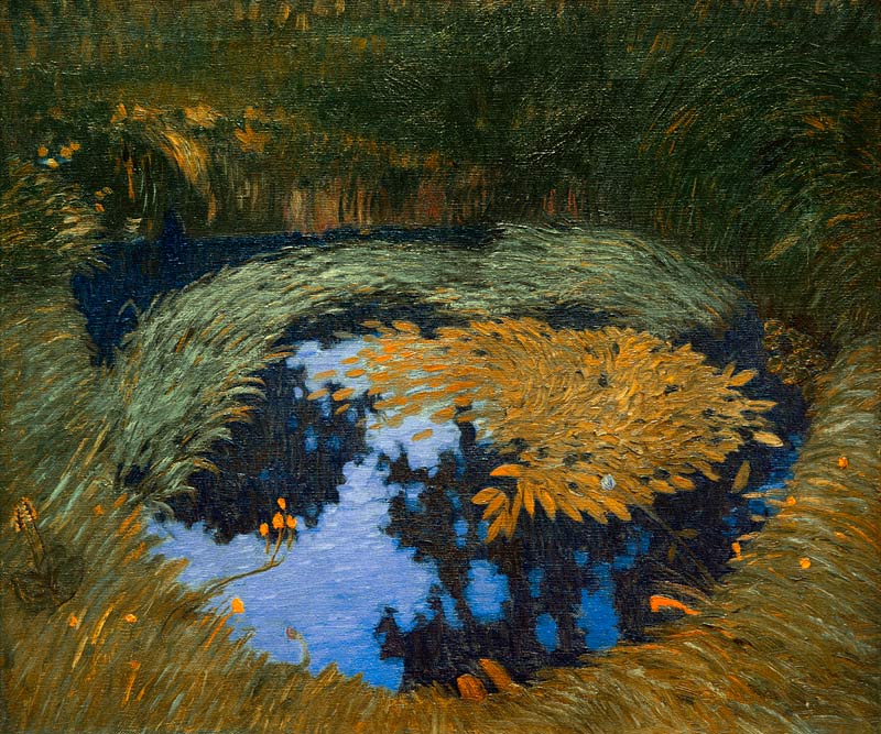 Tümpel mit Spiegelung von Otto Modersohn