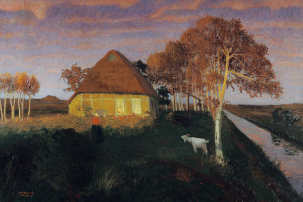 Moorkate im Abendsonnenschein von Otto Modersohn