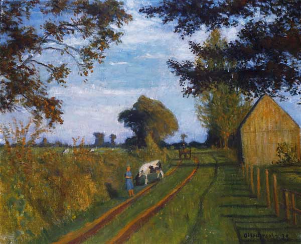Weg (Timpen) in der Abendsonne von Otto Modersohn