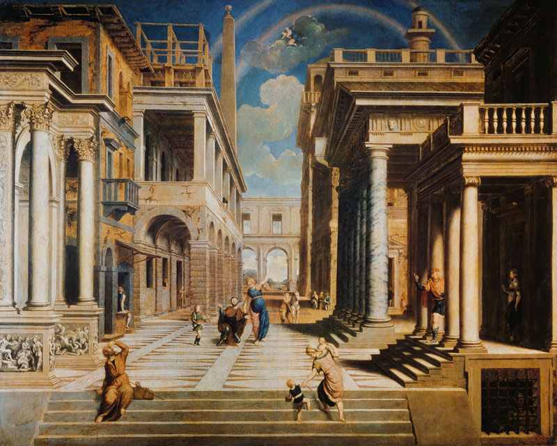 Die Seherin Sybille erscheint dem Caesar Augustus von Paris Bordone