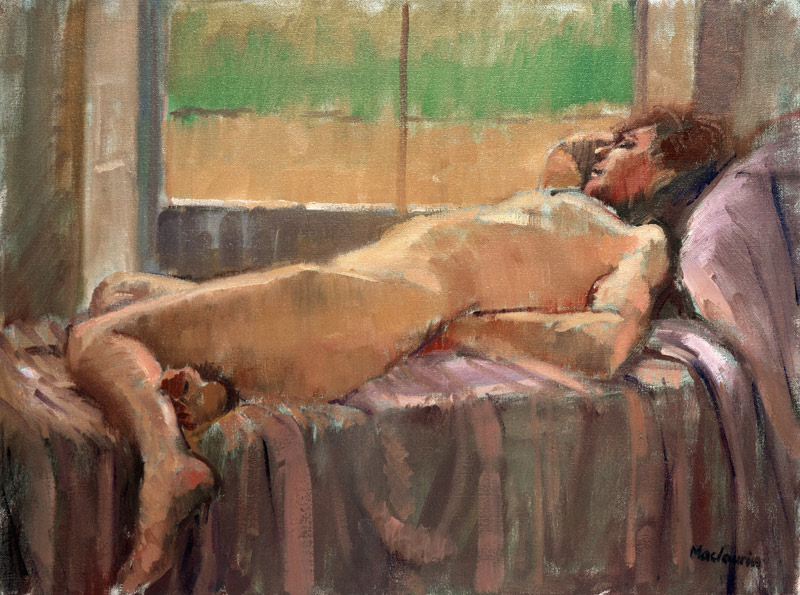 Reclining Nude (oil on canvas)  von  Pat  Maclaurin