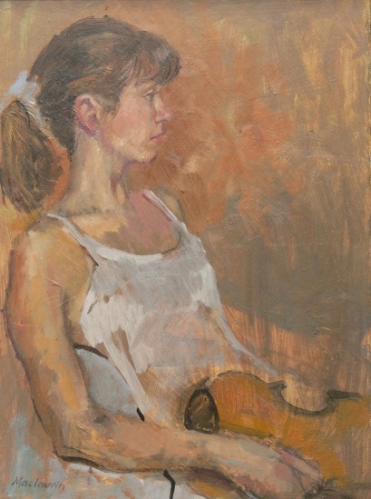 Girl with violin von  Pat  Maclaurin