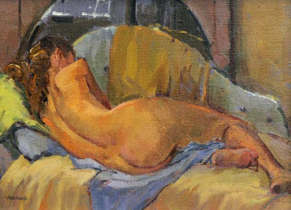 Nude on chaise longue von  Pat  Maclaurin