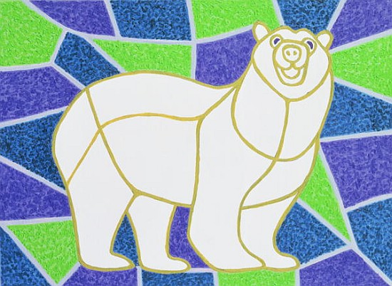 Polar Bear on Stained Glass von Pat  Scott