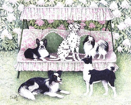 Swinging in the garden  von Pat  Scott