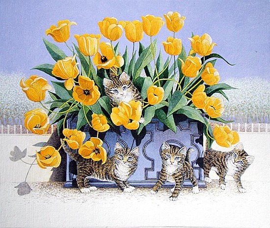 Tulip Time (acrylic on canvas)  von Pat  Scott