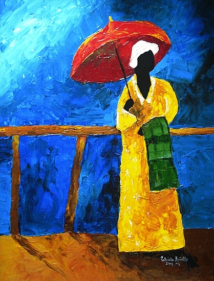 Green plaid on the broadwalk von Patricia  Brintle