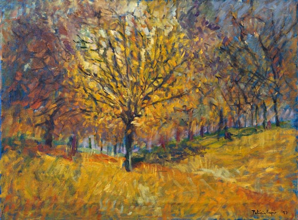 November in Hyde Park, 1997 (oil on canvas)  von Patricia  Espir