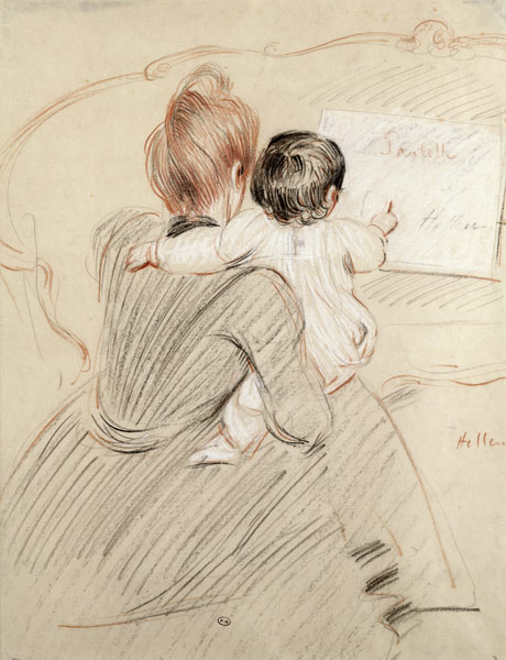 Madame Paul Helleu and her Daughter Paulette von Paul Cesar Helleu