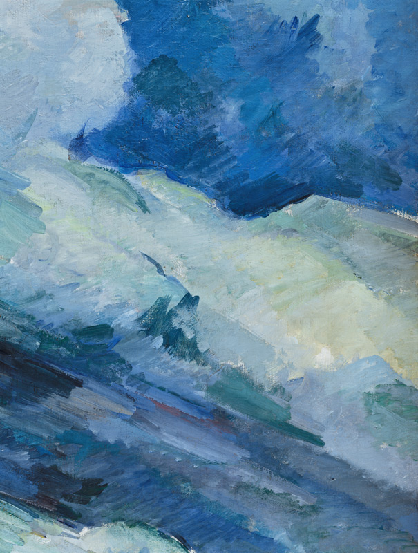 Les Grandes Baigneuses (The Large Bathers) detail of brushwork von Paul Cézanne