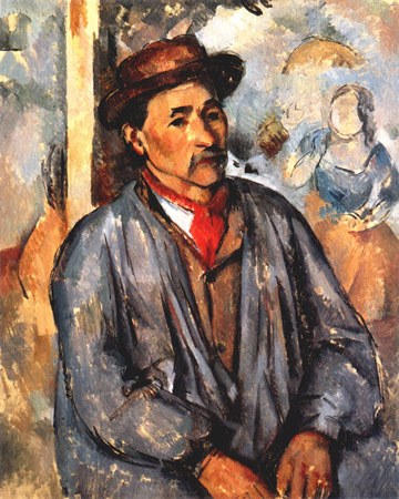 Bauer im blauen Hemd von Paul Cézanne
