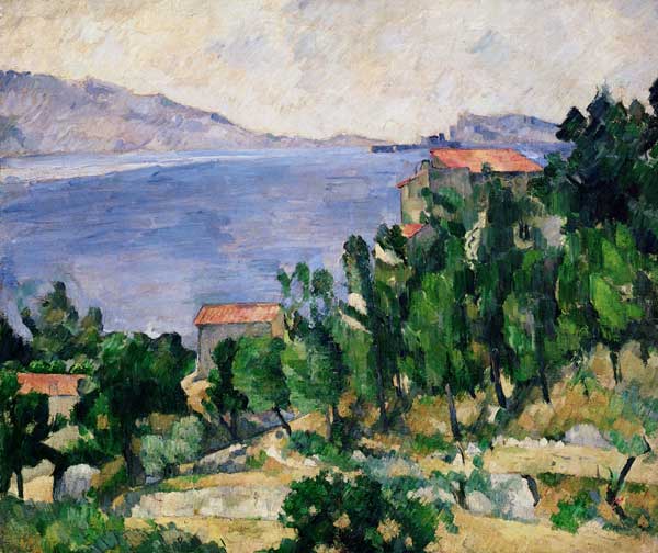 View of Mount Marseilleveyre and the Isle of Maire, c.1882-85 von Paul Cézanne