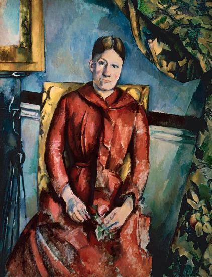 Mme Cézanne im gelben Lehnst