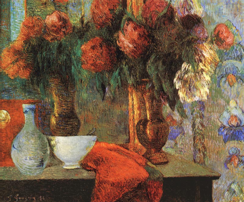 Stilleben mit weißer Schüssel von Paul Gauguin