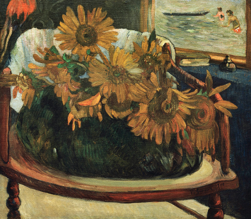 Sonnenblumen auf einem Sessel von Paul Gauguin