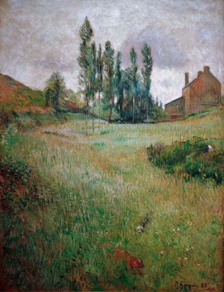 Hunde auf einer Wiese von Paul Gauguin