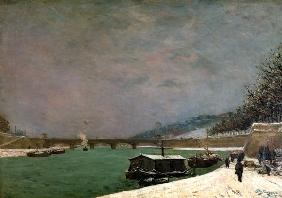 Winter an der Seine in Paris mit Pont d'Iéna