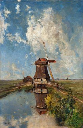 Windmühle an einem Polder, auch: 'Im Monat Juli'