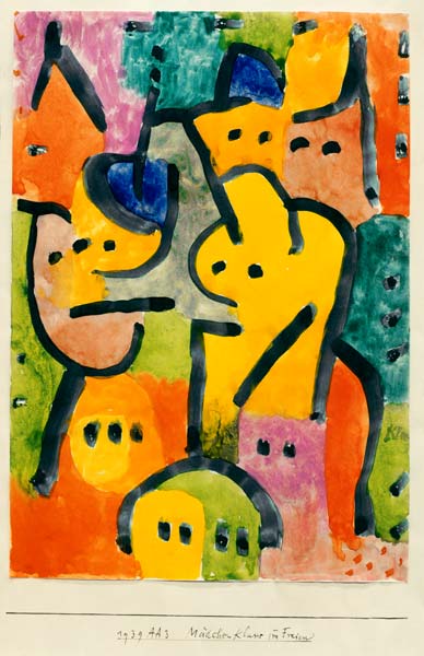 Maedchenklasse im Freien, 1939. von Paul Klee
