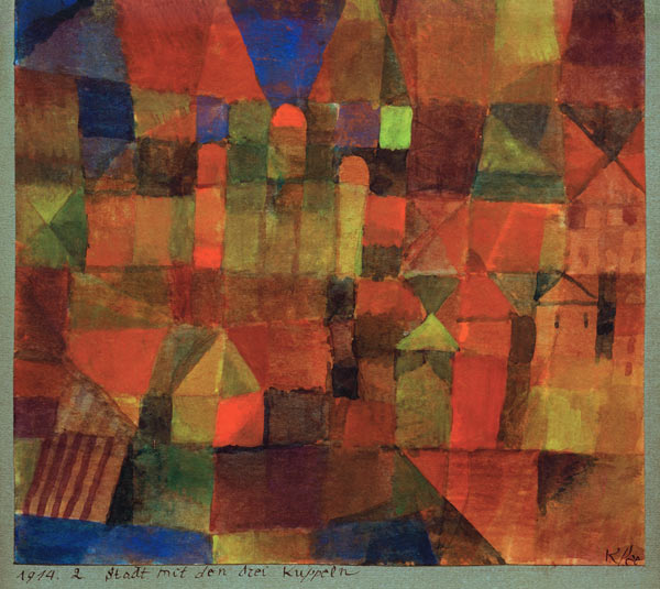 Stadt mit den drei Kuppeln, 1914. von Paul Klee