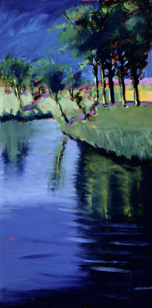 River (acrylic on card)  von Paul Powis