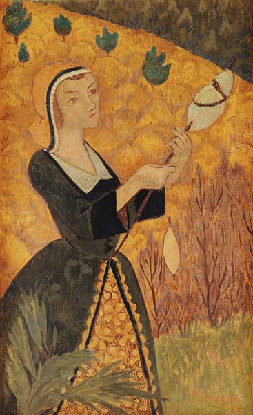 Junges Mädchen mit Eichenblättern von Paul Serusier