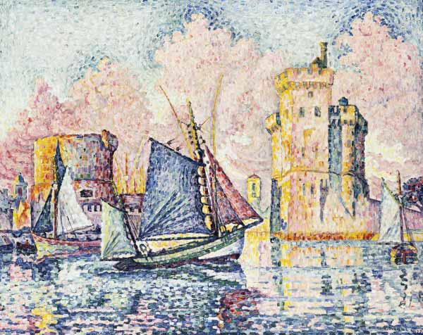 Fischerboot im Hafen von La Rochelle von Paul Signac