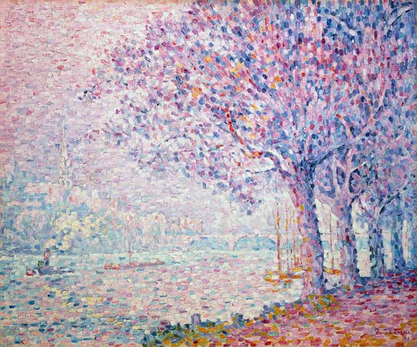 Schleppdampfer auf der Seine bei St. Cloud. von Paul Signac