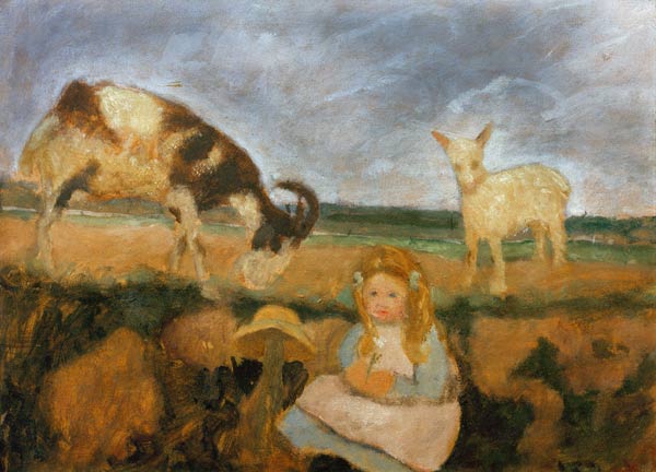 Elsbeth mit Ziegen von Paula Modersohn-Becker