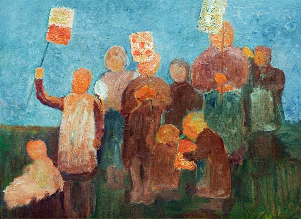 Kinder mit Laternen von Paula Modersohn-Becker