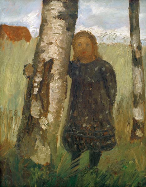 Mädchen am Birkenst von Paula Modersohn-Becker