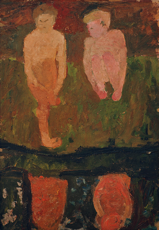 Nackte Kinder am Uf von Paula Modersohn-Becker