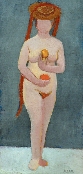 Selbstbildnis als stehender Akt mit Hut von Paula Modersohn-Becker