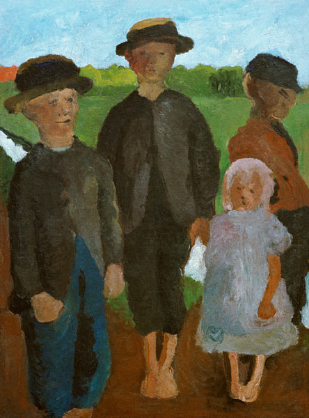 Vier Kinder Moorkan von Paula Modersohn-Becker