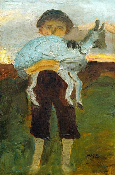 Junge mit Ziege von Paula Modersohn-Becker
