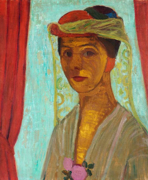 Selbstbildnis mit Hut und Schleier von Paula Modersohn-Becker