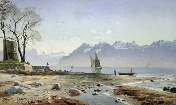 Morgenstimmung am Genfersee von Peder Mørk Mønsted