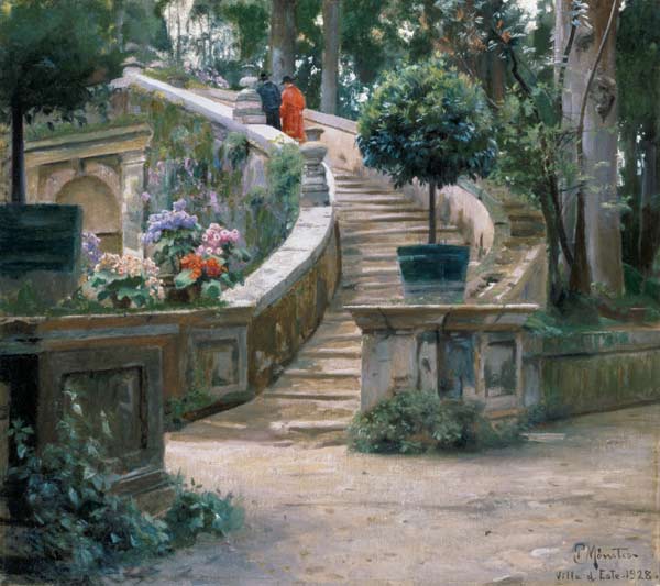 Im Park der Villa d'Este von Peder Mørk Mønsted