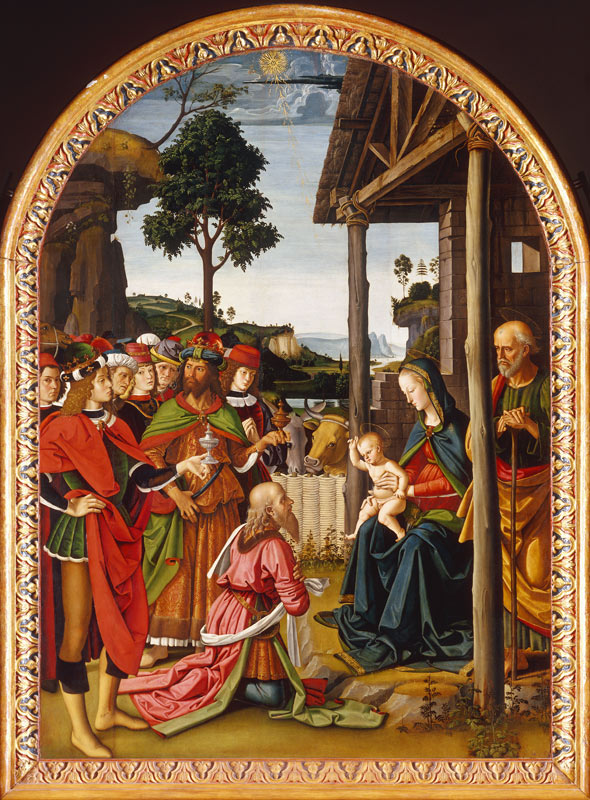 Adoration of Kings / Perugino / 1475 von Perugino (eigentl. Pierto di Cristoforo Vanucci)
