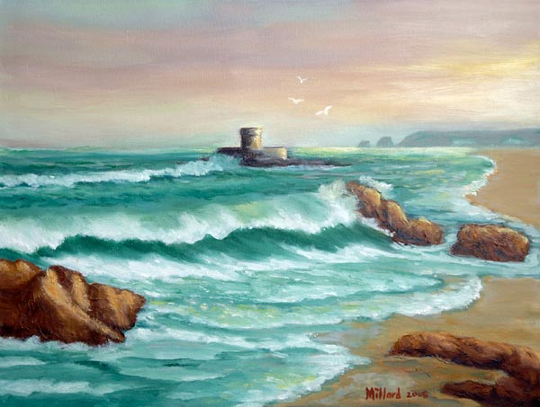 Morning Light - La Rocco Tower von Peter Millard