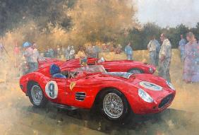 Ferrari, day out at Meadow Brook (oil on canvas) 