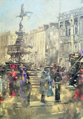 Piccadilly Circus c.1890, 1992 (oil on canvas) 