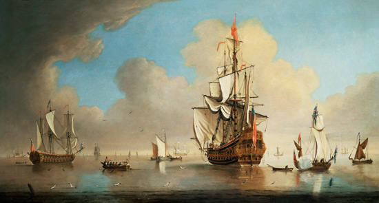 British men-o'-war and other ships von Peter Monamy