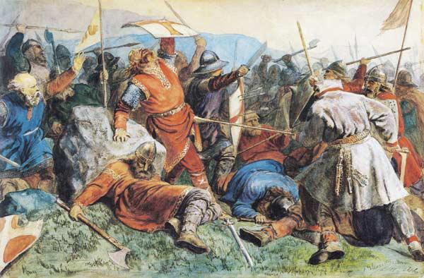 Tod Olavs des Heiligen in der Schlacht von Stiklestad