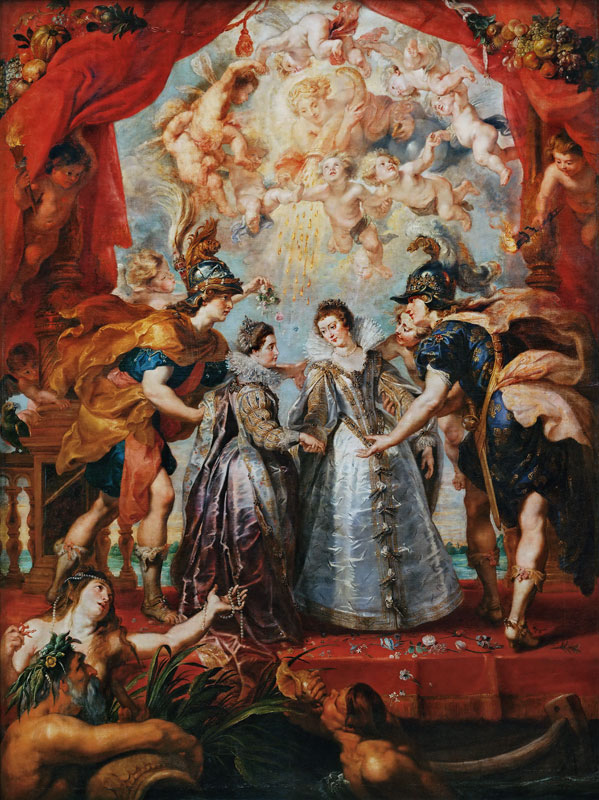 Austausch der Prinzessinnen. (Gemäldezyklus für Maria de' Medici) von Peter Paul Rubens