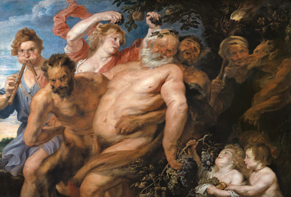 Drunken Silenus Supported by Satyrs von Peter Paul Rubens
